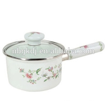 cute single handle pot &wooden handle